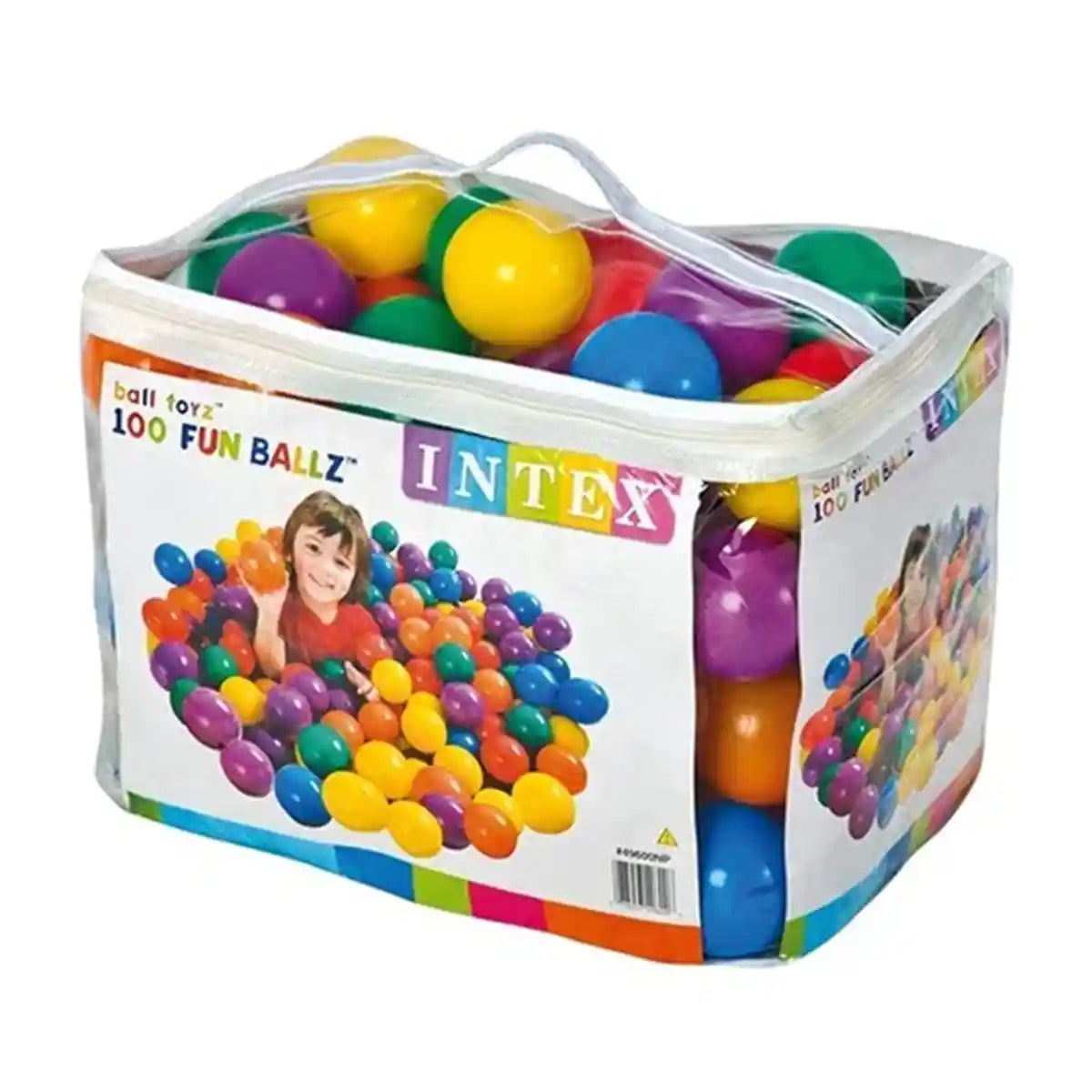 Intex Fun Ballz (Ball-100pcs), Ages 2+, Carry Bag