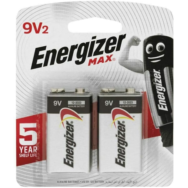 Energizer MAX Alkaline 9V Battery 2 Pack (522 BP2) - Kiddy Zone