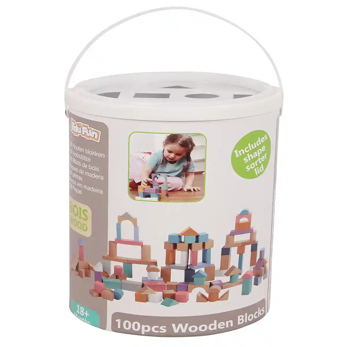 Edufun 100pcs Wooden Block w/o printing pattern - Kiddy Zone