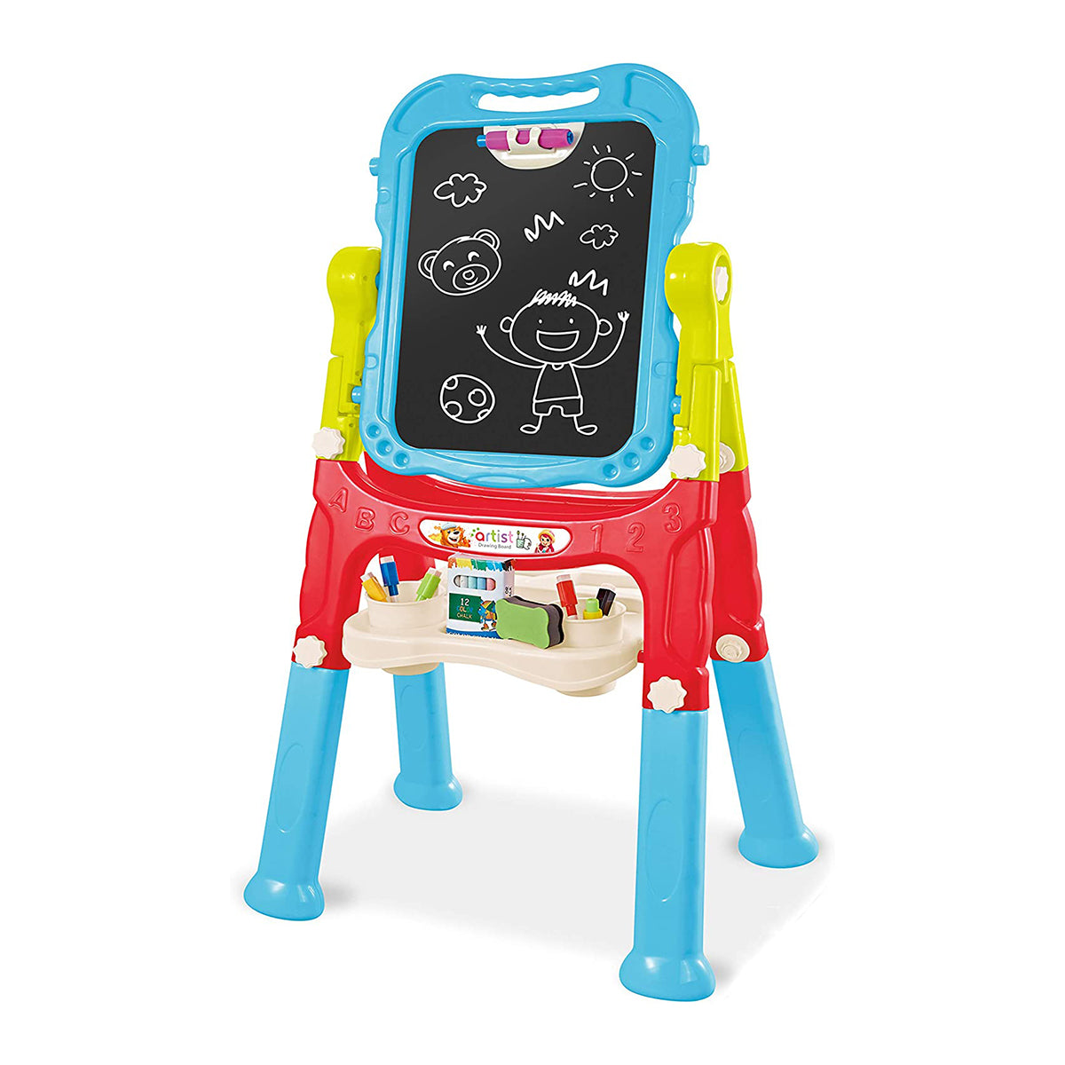 Long foot magnetic double sided drawing board - Blue