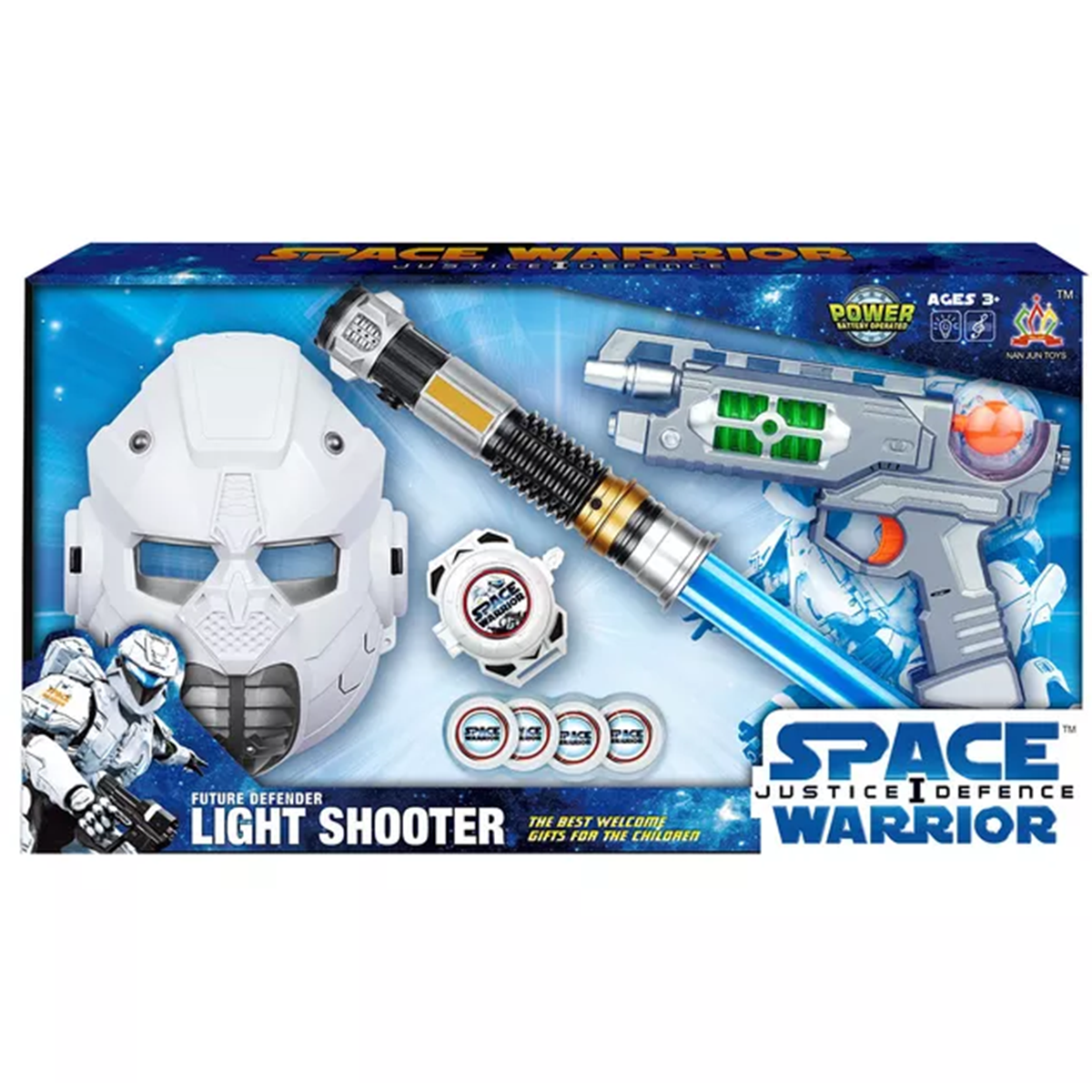 Space Warrior Gun Set (Gun, Stick, Launcher, Mask)