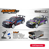 R/C 1:10 2.4g 4-Way High Speed Savage Chariot Car (7.2v,25km/H,Red) Including Electricity