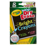 Dry-Erase Crayons, Brights, Large Size 8 ct.