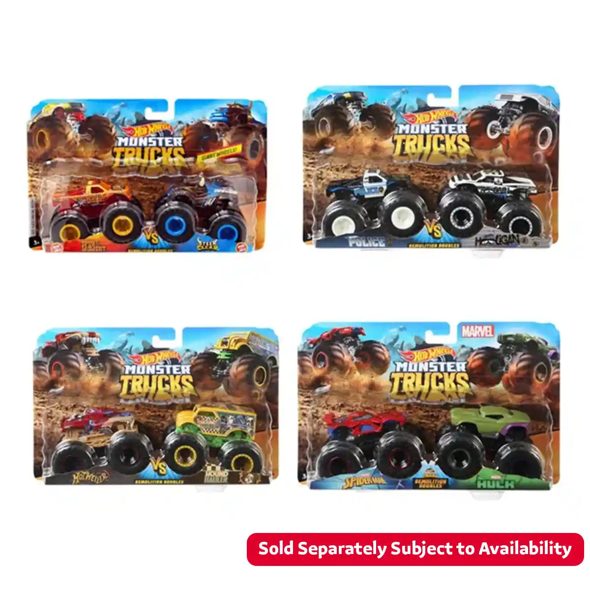 Hot Wheels MT 1:64 Demolition Doubles Asst - Kiddy Zone