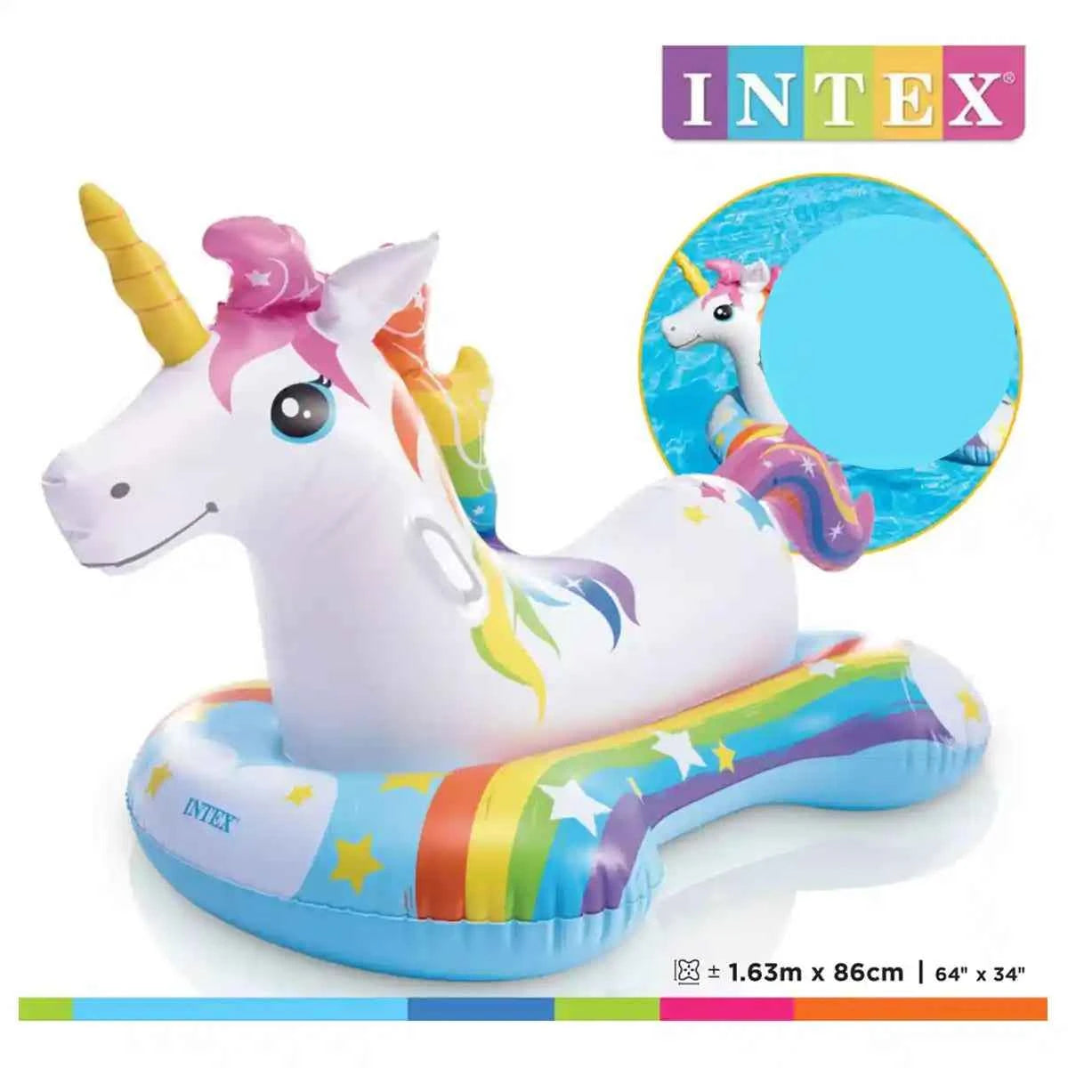 Intex Unicorn Ride-On, Ages 3+ 42157552 - Kiddy Zone