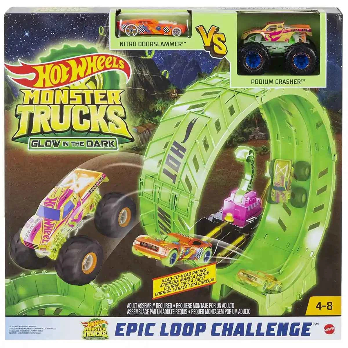 Hot Wheels Mt Glow In The Dark Epic Loop Challenge Play Set - Kiddy Zone