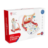 2 IN 1 PIANO RACK & WALKER 0M+ PINK - Kiddy Zone