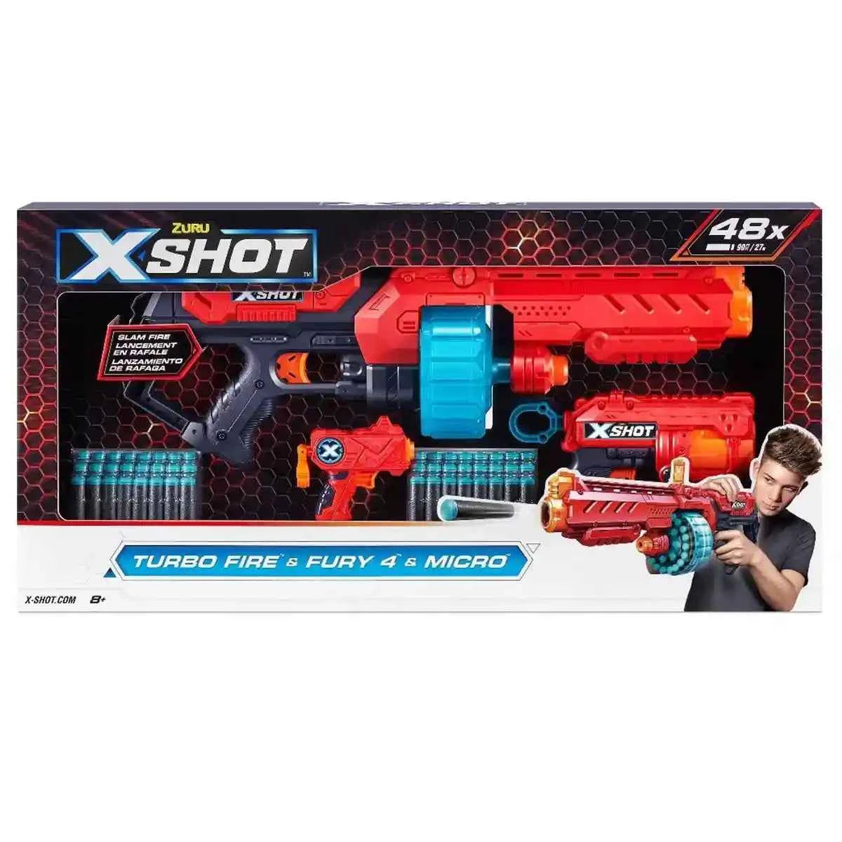X-Shot Combo Pack Turbo Fire/Fury 4 And Micro (48Darts)