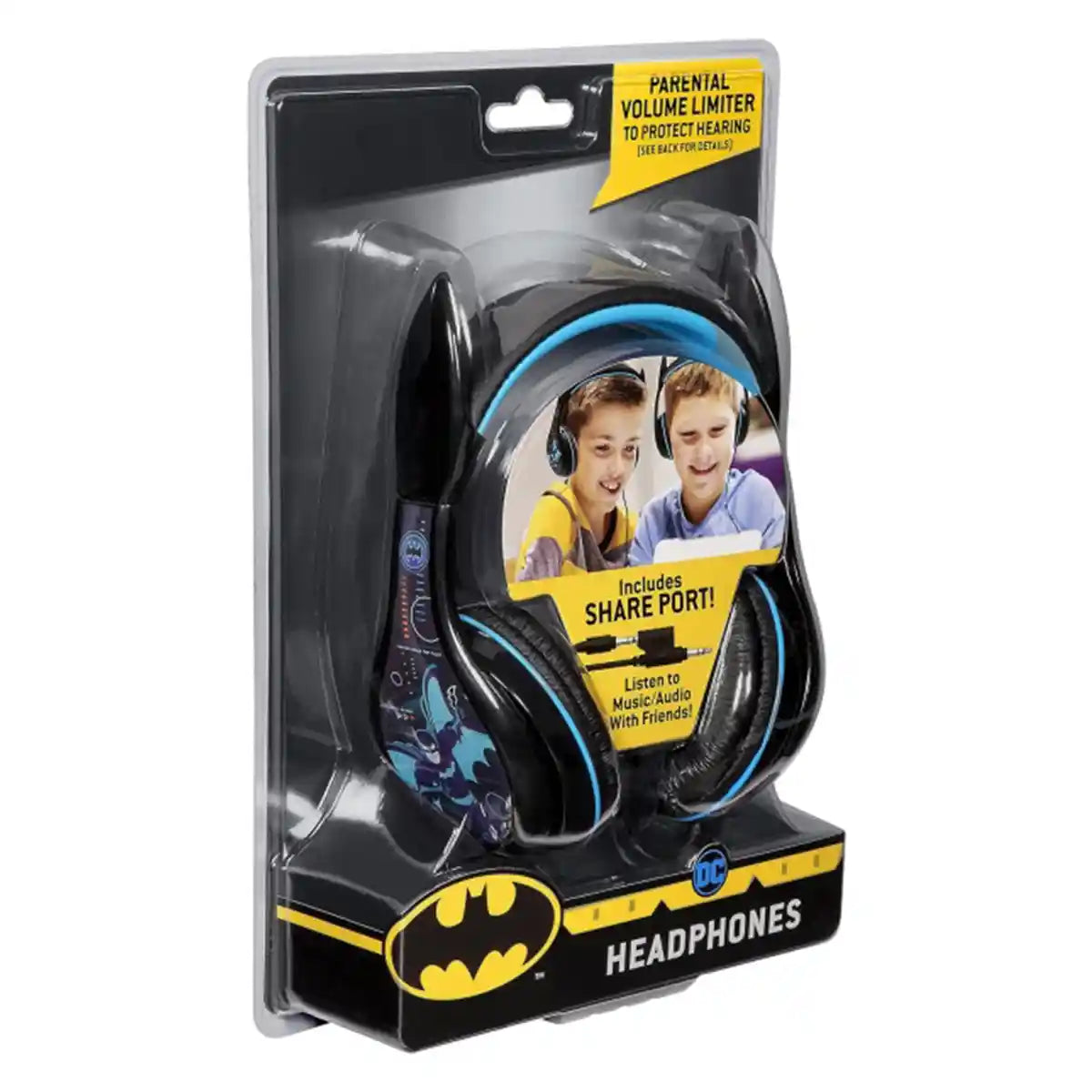 KIDDESIGNS - KIDS HEADPHONES (WITH SHARE PORT) - BATMAN - Kiddy Zone