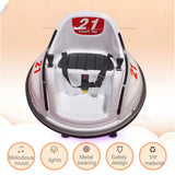 Bumper Spinning 360° Ride On Car White W/ 2motors - Kiddy Zone
