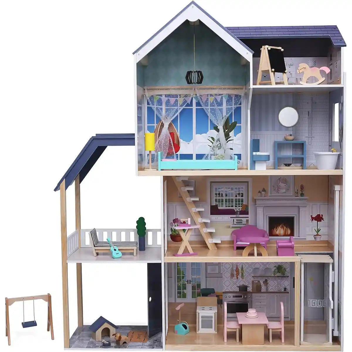 Nora Mansion doll house (28 accessories) - Kiddy Zone