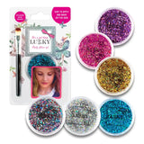 Lukky Body Glitter Gel w/ Brush 0.85 Fl.Oz. Purple