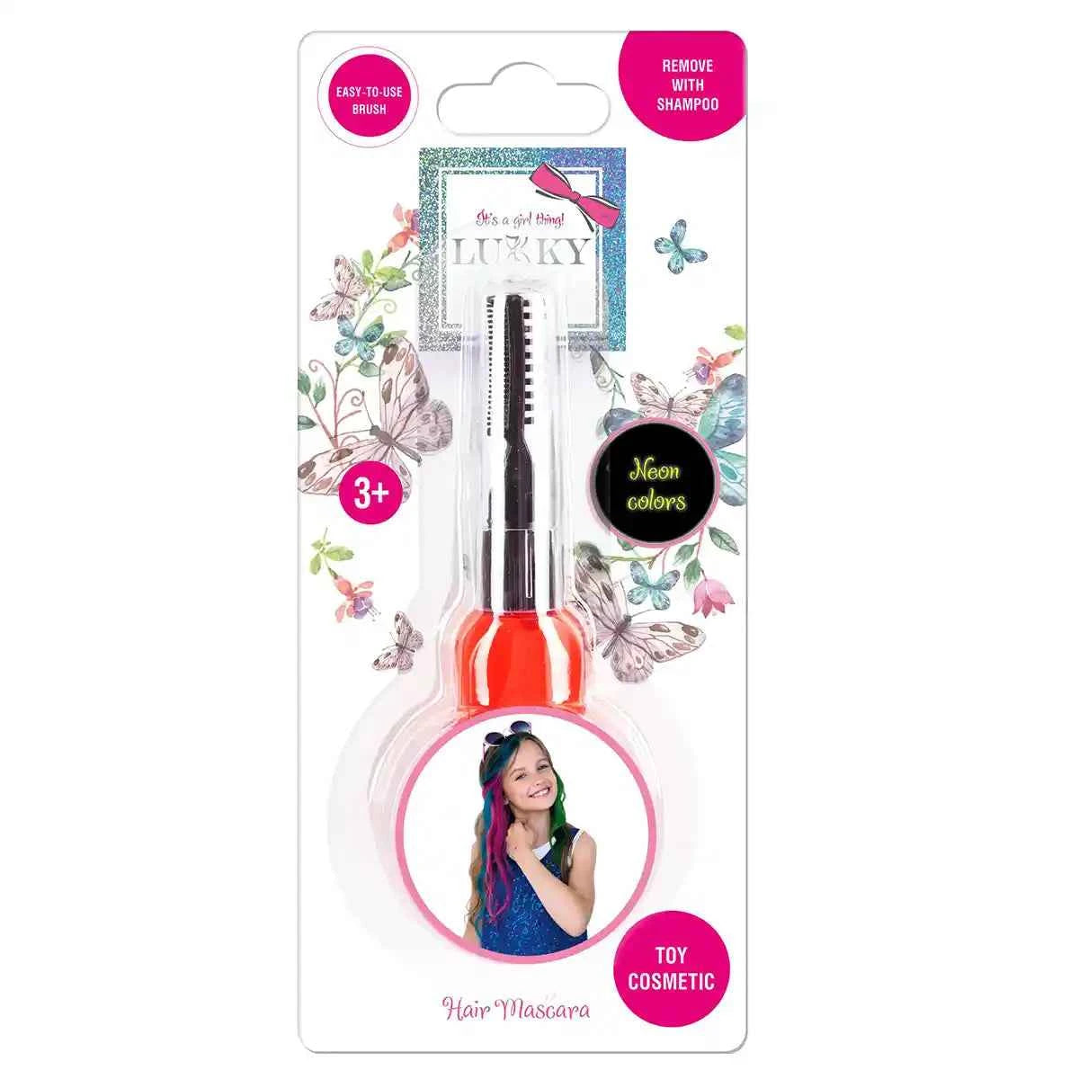 Lukky Hair Mascara Neon 0.51 Fl.Oz Red - Kiddy Zone