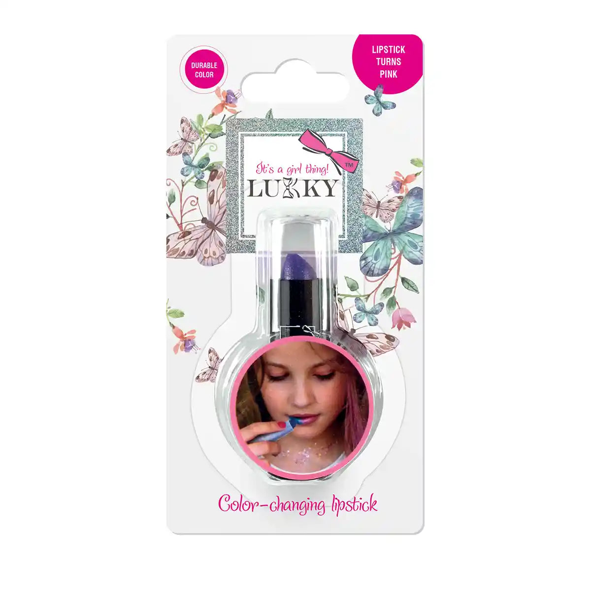 Lukky Lipstick Changing Turns Pink Base 0.12Oz Lilac