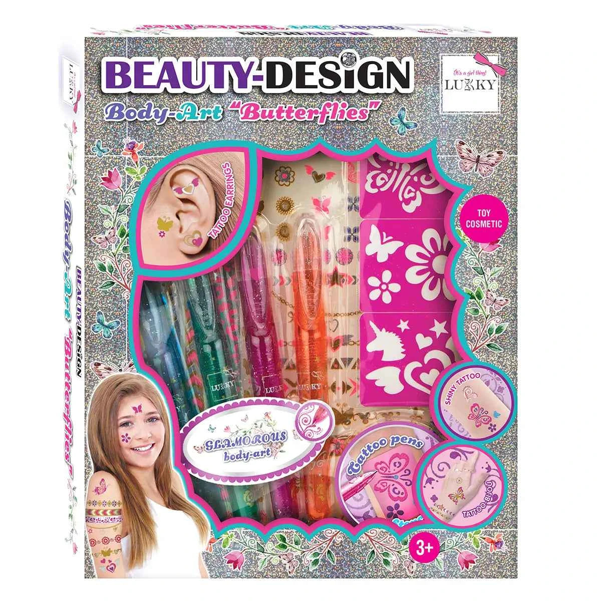 Lukky Set Beauty-Design Body-Art Butterflies - Kiddy Zone