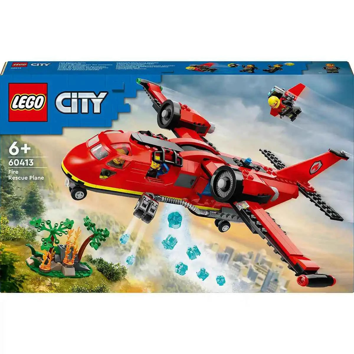 LEGO City Fire Rescue Plane Building Toy Set 60413 - Kiddy Zone