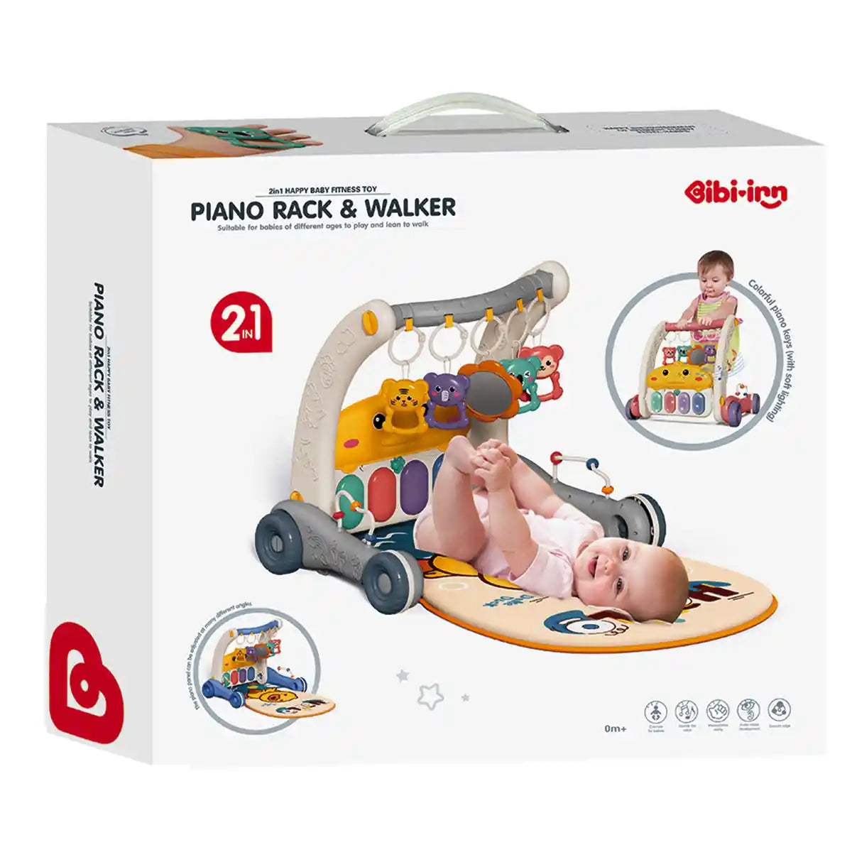 Baby walker Pedal piano 2-in-1 (3-color mixed set)