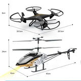 2.4g Drone + helicopter 2 in 1 packing with 1 controller DH8003D+X33