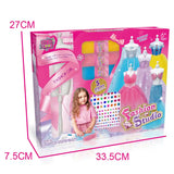 DIY HANDMADE CLOTHING DESIGN SET (3 PIECES, PINK/YELLOW/BLUE, 1 PERSON TABLE)6YRS+
