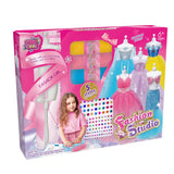 DIY HANDMADE CLOTHING DESIGN SET (3 PIECES, PINK/YELLOW/BLUE, 1 PERSON TABLE)6YRS+