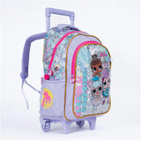 LOL Trolley Bag 2 Main Compartments and 2 Side Pockets 16 W/ LUNCH BAG& PENCIL CASE