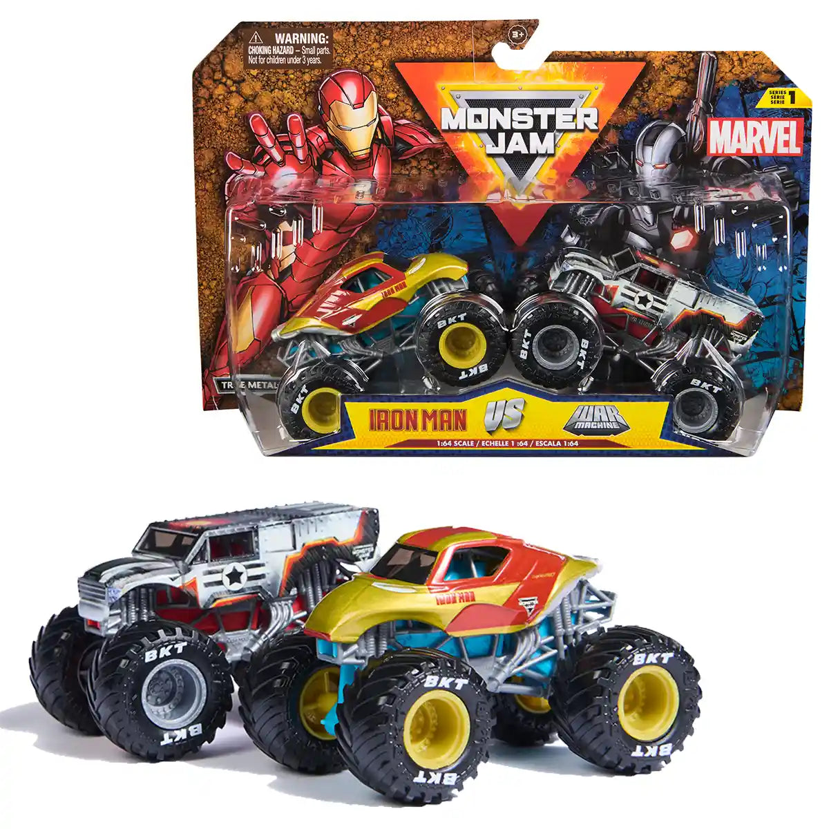 Monster Jam Marvel Vehicles 1:64 2-PK