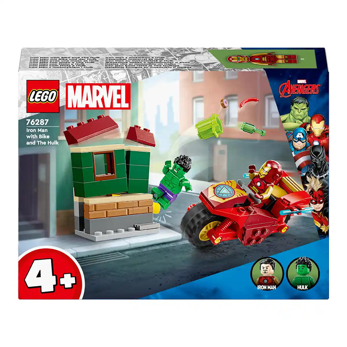 LEGO (ليغو) 76287 Iron Man with Bike and The Hulk