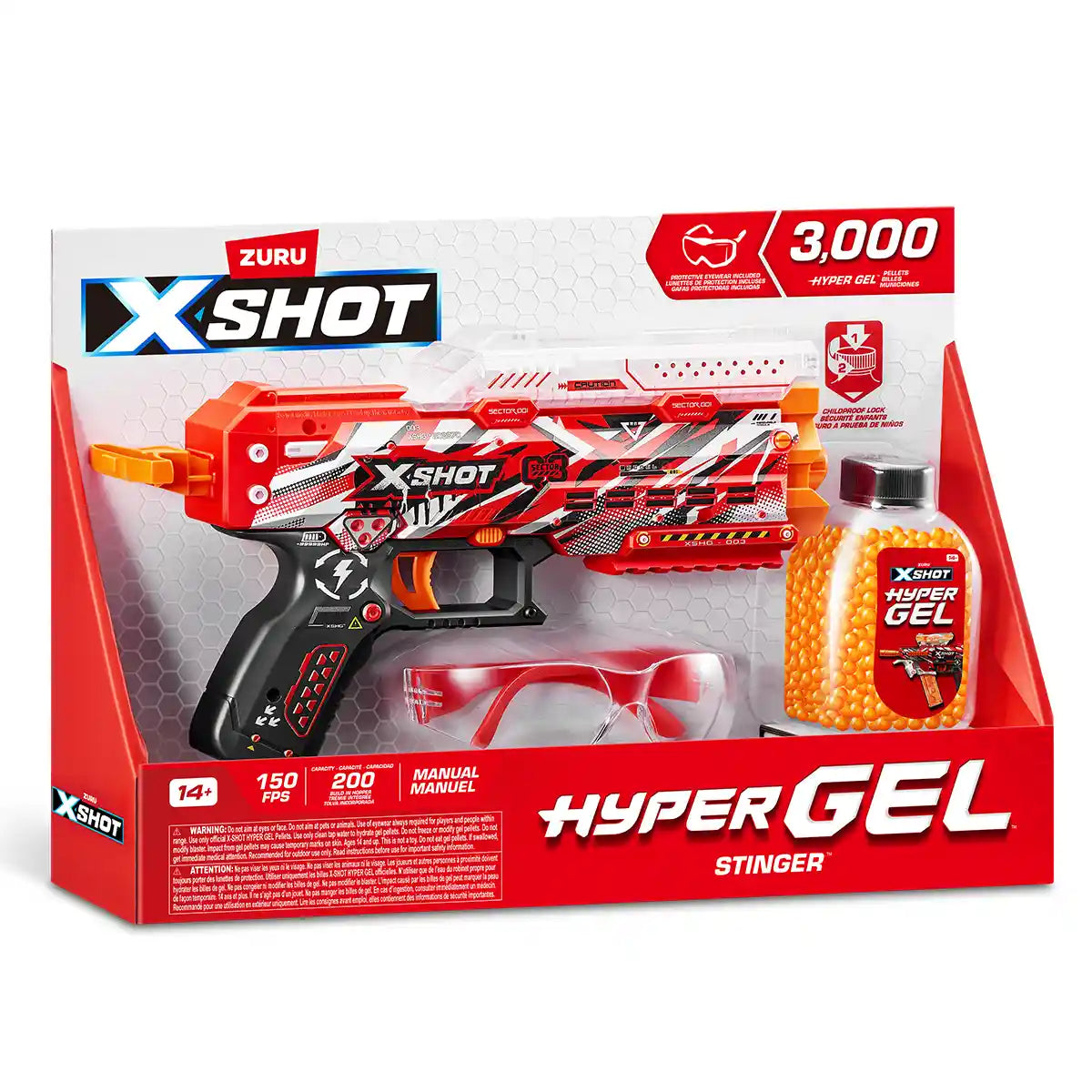 X-Shot Hyper Gel Stinger Blaster (صغير) (3،000Gellets)