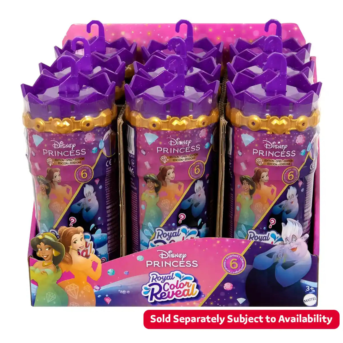DISNEY PRINCESS ROYAL COLOR REVEAL SMALL DOLL WITH 6 SURPRISES INCLUDING SCENTED RING AND 4 ACCESSORIES - Kiddy Zone
