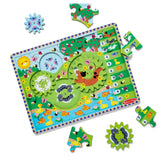 Melissa and Doug Animal Chase I-Spy Wooden Gear Puzzle