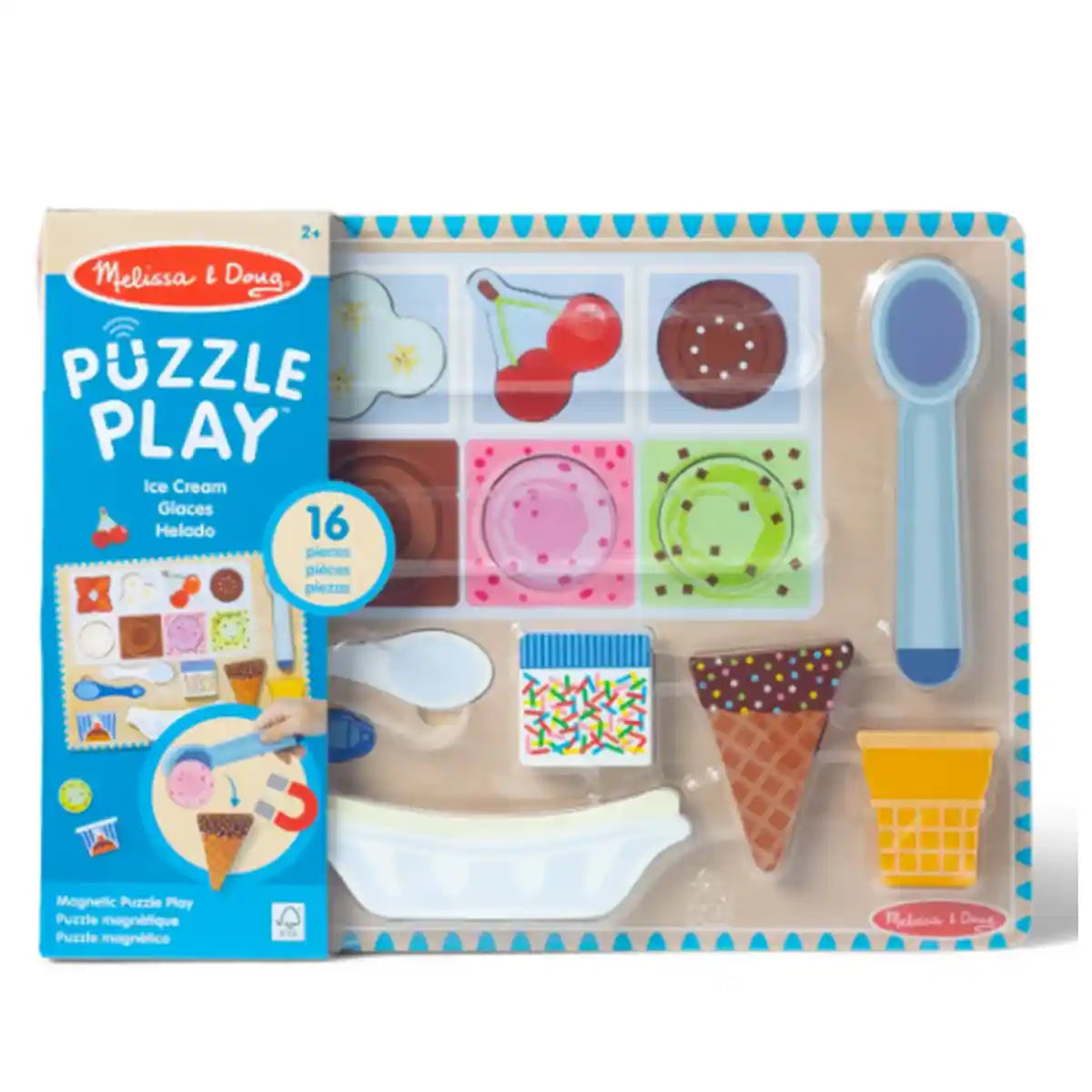 Melissa and Doug Wooden Magnetic Ice Cream Puzzle & Play Set - Kiddy Zone