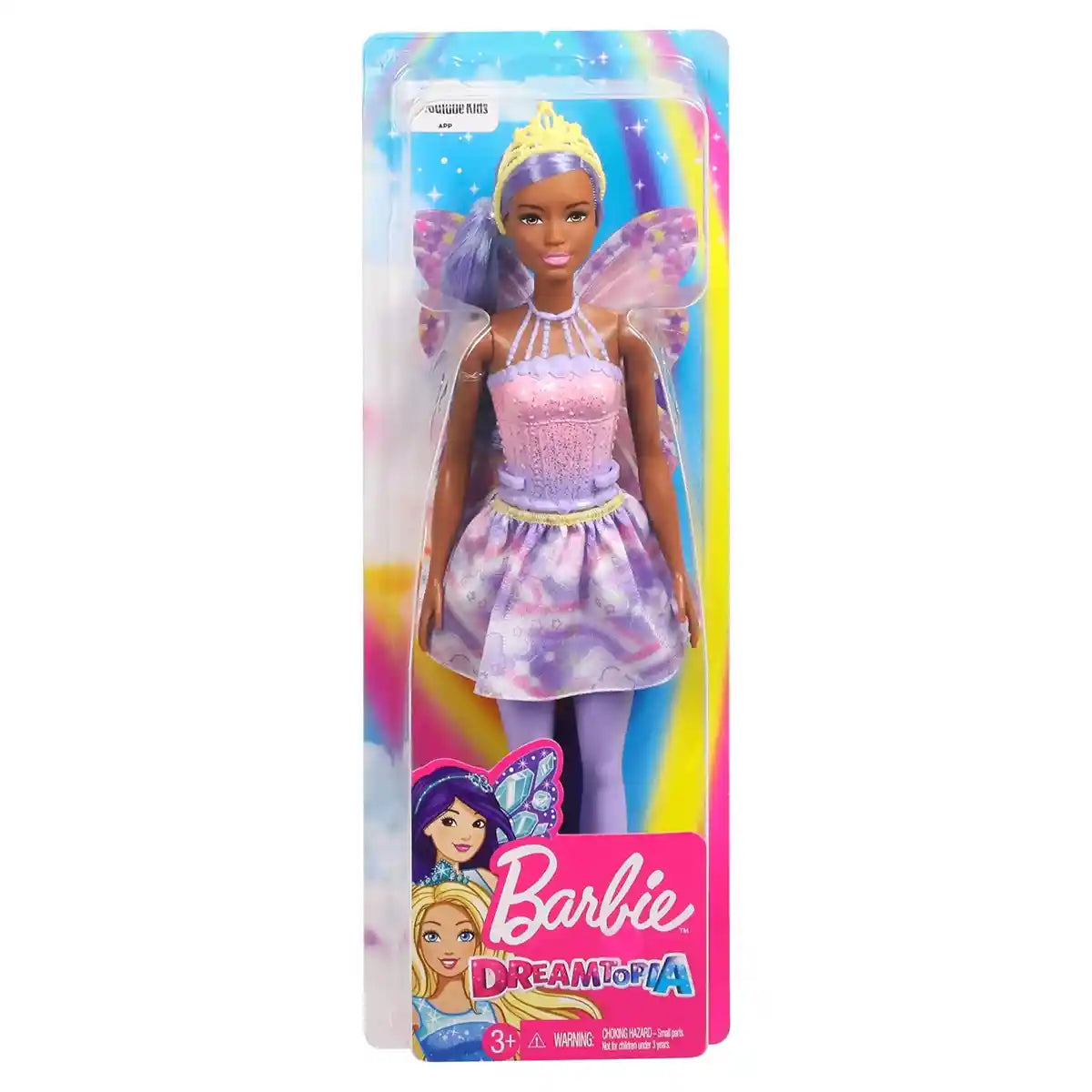Barbie Dreamtopia Fairy Doll, Purple Hair & Star-Decorated Wings - Kiddy Zone