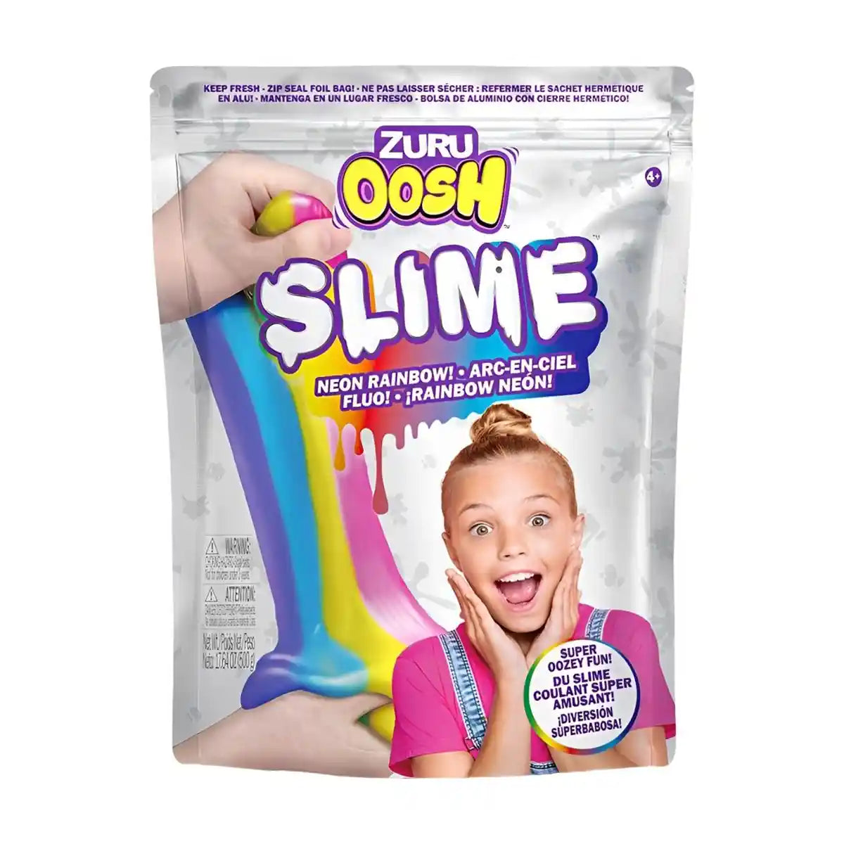 New Slime Neon Rainbow/ Glow in The Dark Foil Bag 500g 7 Color متنوع Pdq 6 Pcs