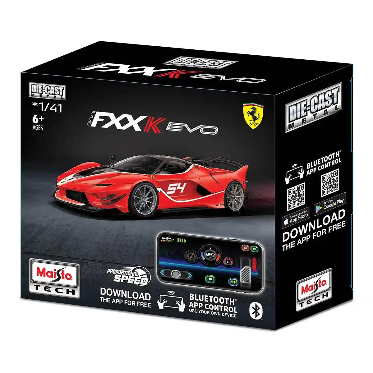 1:41 Mini Metal Rc Bluetooth Car - Ferrari Fxxk Ev (20-23020)