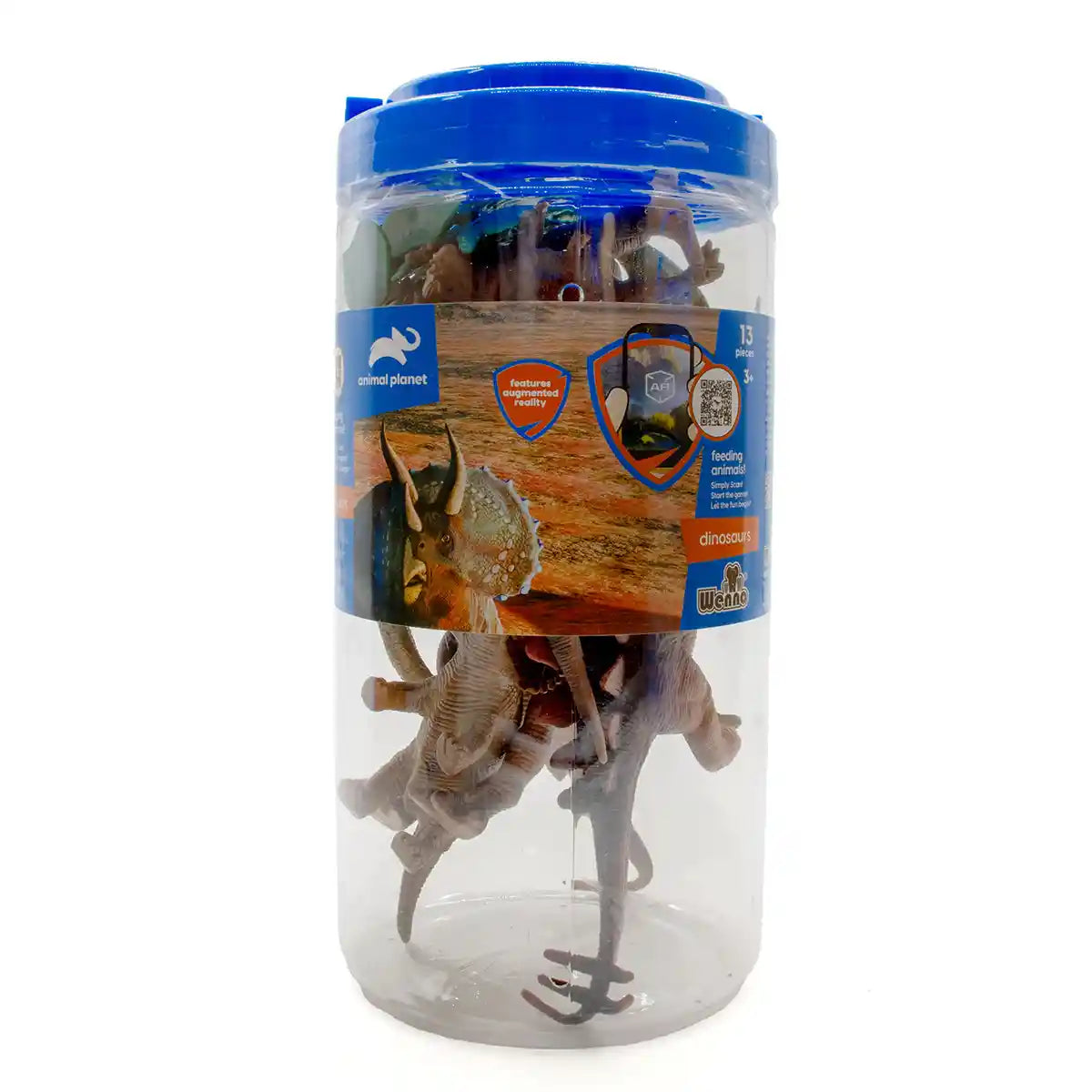 13 Pcs Dinosaur Playset In Bucket - Kiddy Zone