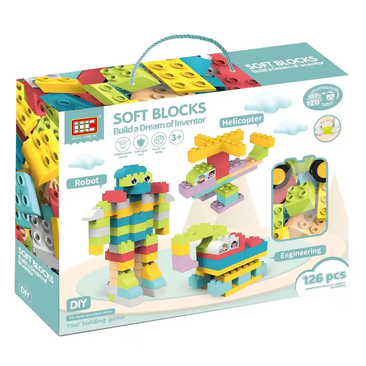 DIY Soft building blocks 126PCS 3YRS+ - Kiddy Zone