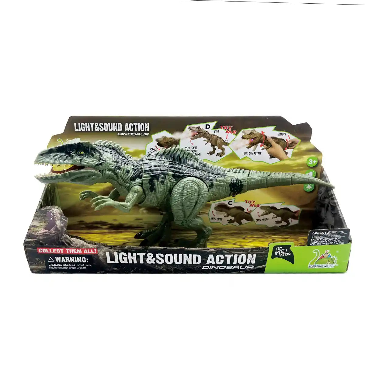 Green Dinosaur With Light & Sound 3yrs+