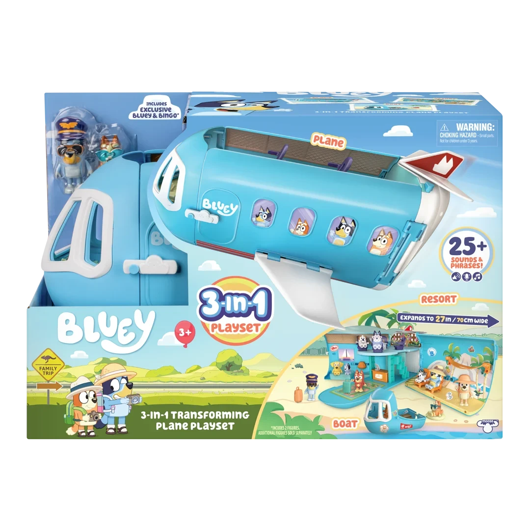 Bluey 3-in-1 Airplane Playset