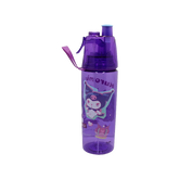 Kuromi Transparent Water Bottle 600 Ml With Spray Water