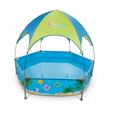 Canopy Spray Play Pool (Seaside Scenery Print)-240cmX51cm