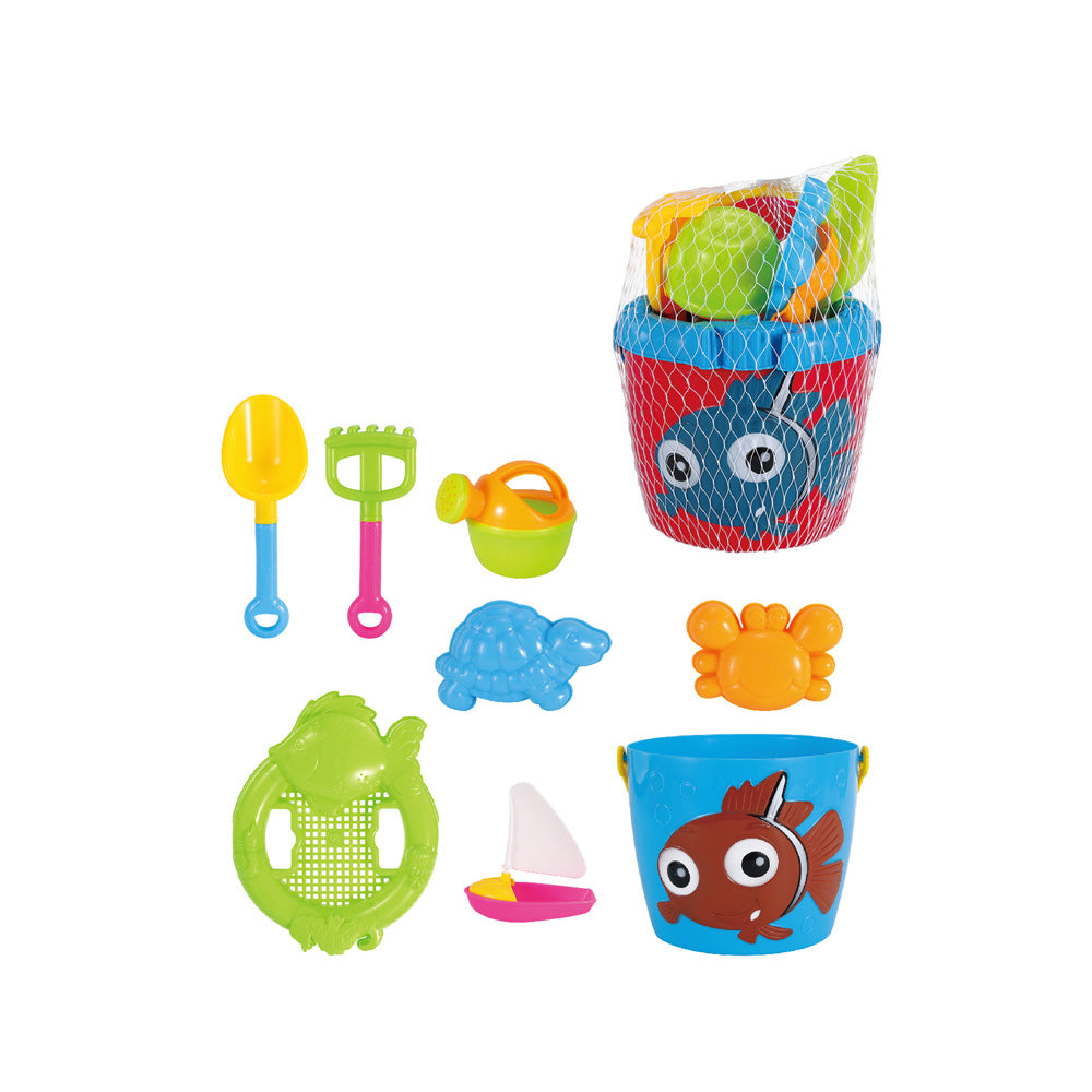 Beach Bucket 8PCS Set - 3YRS+ - Kiddy Zone