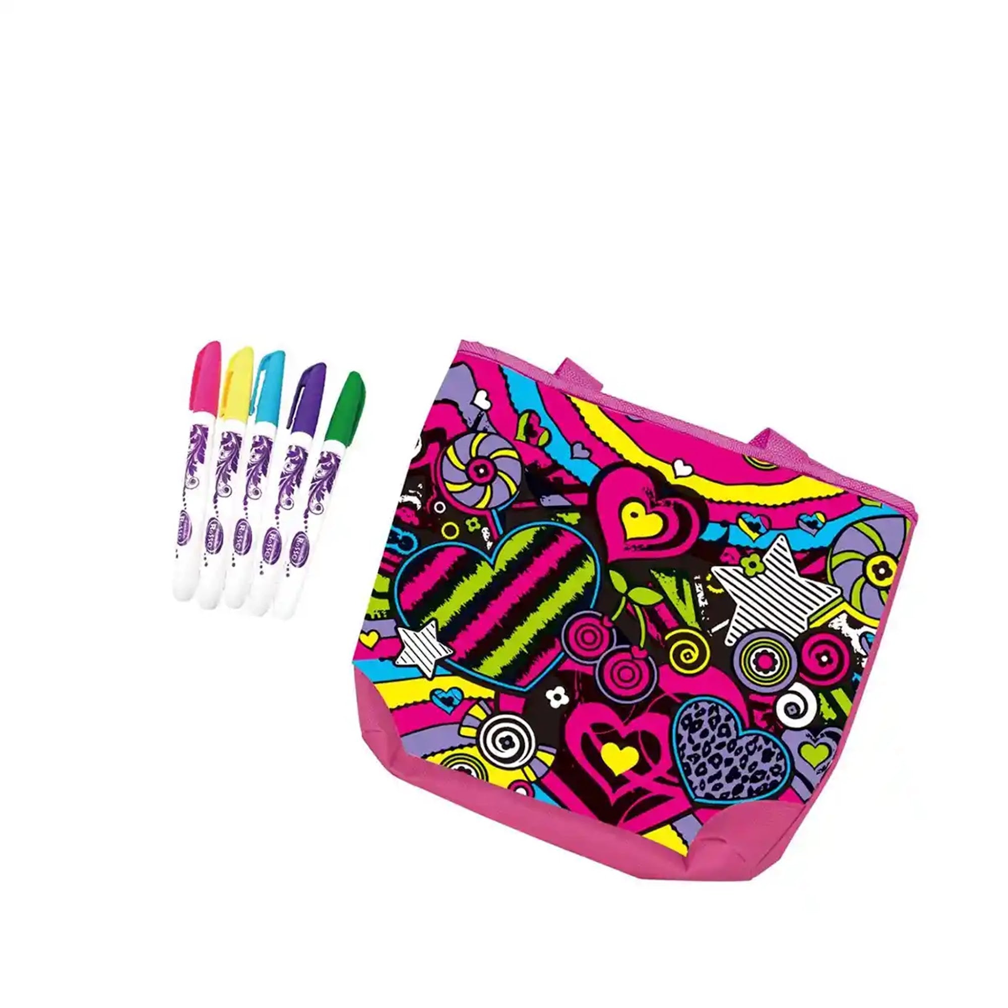 CHERRY DIY PAINTED WATERCOLOR HANDBAG (5-COLOR WASHABLE FOUNTAIN PEN) 6YRS+ - Kiddy Zone
