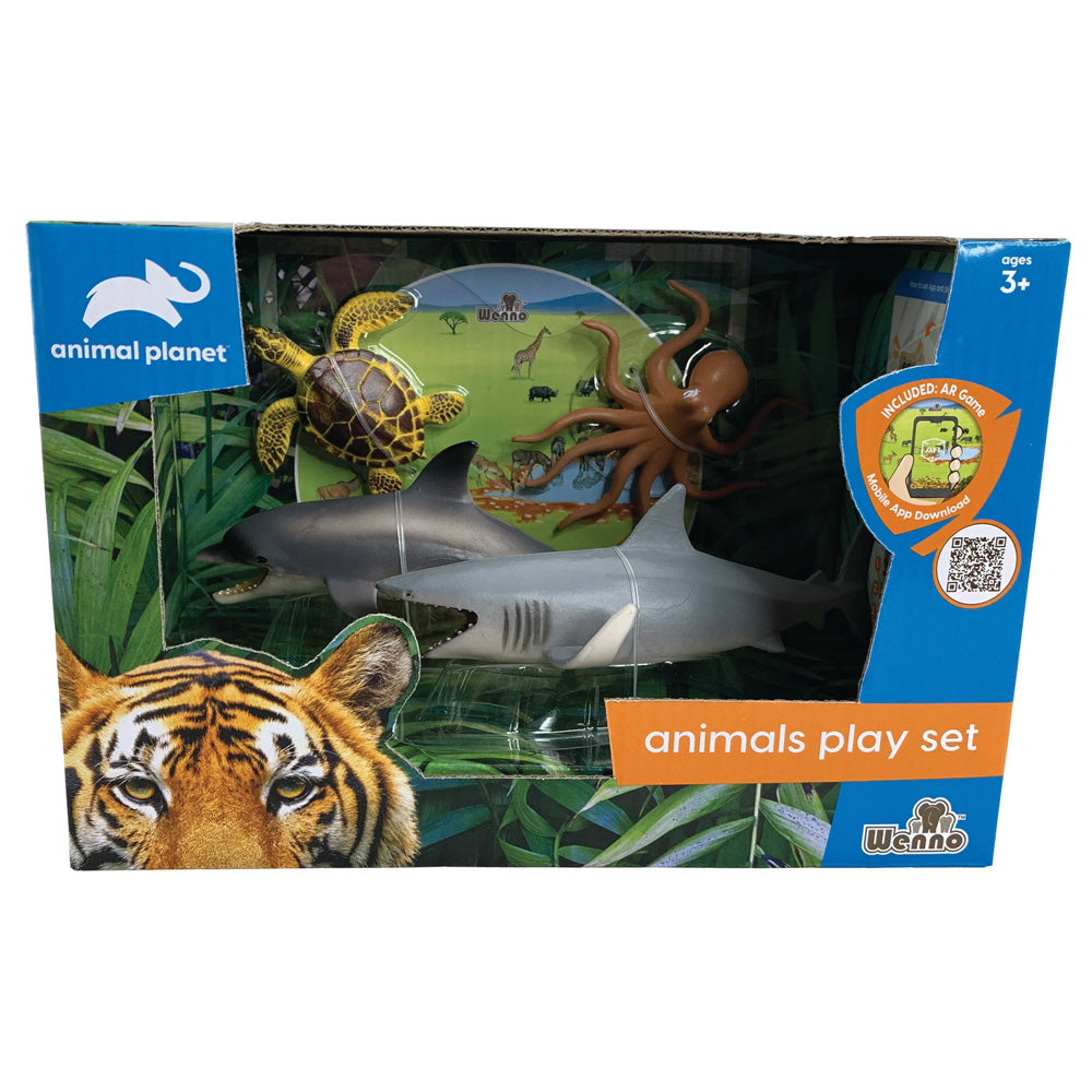 4 pcs Ocean Animals in open touch box - Kiddy Zone