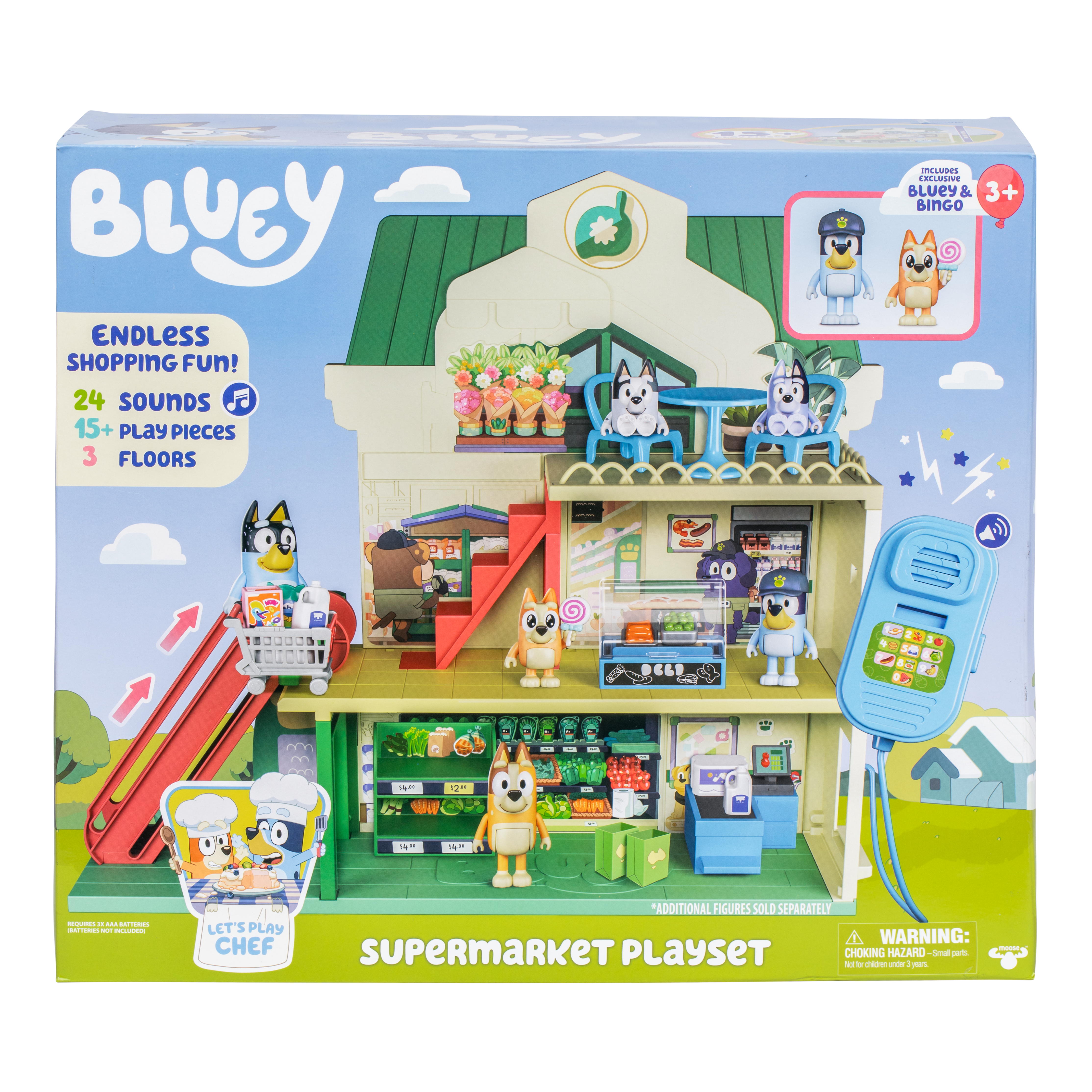 Bluey Supermarket Playset - packaging