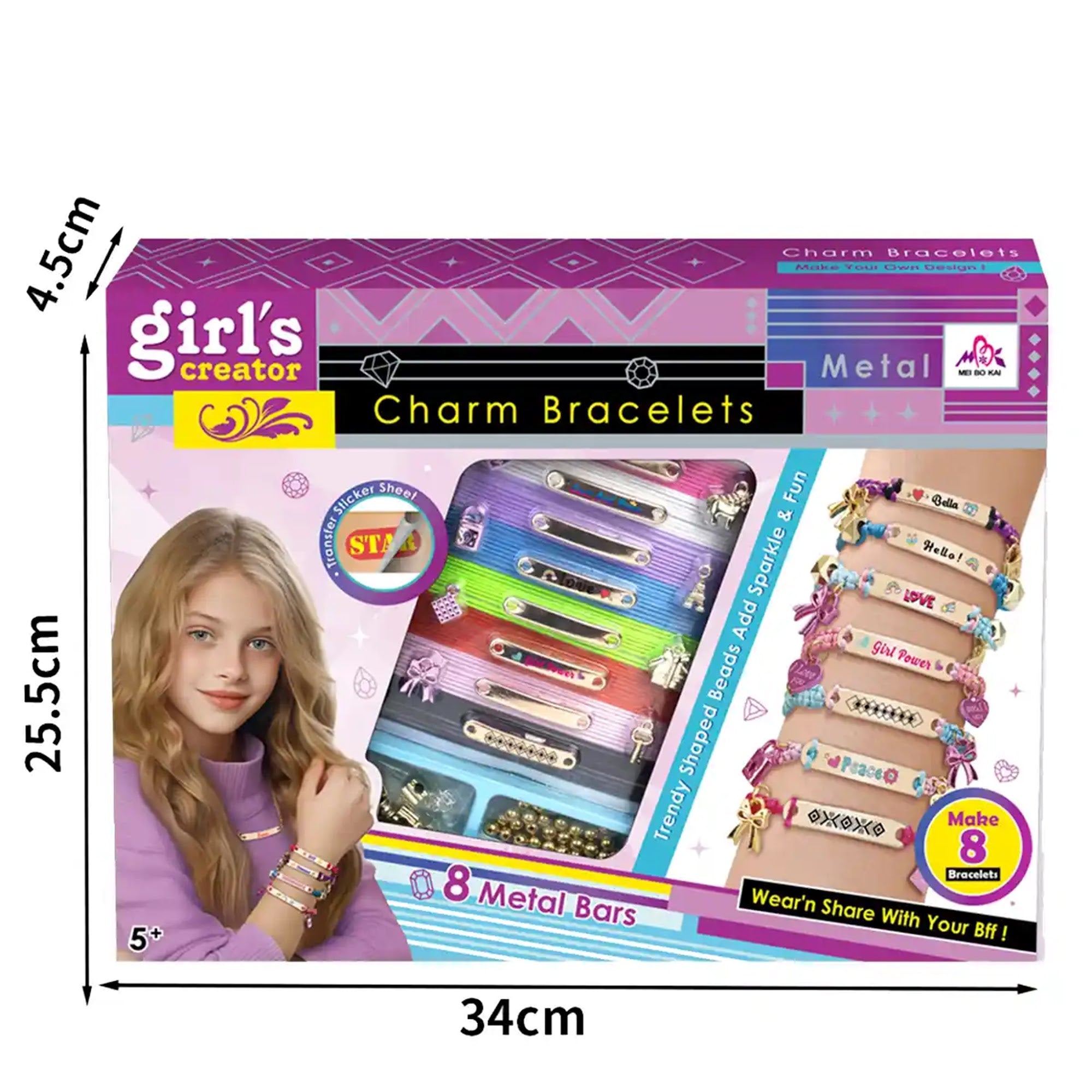 METAL PLAQUE BRACELET SET 5YRS+ - Kiddy Zone