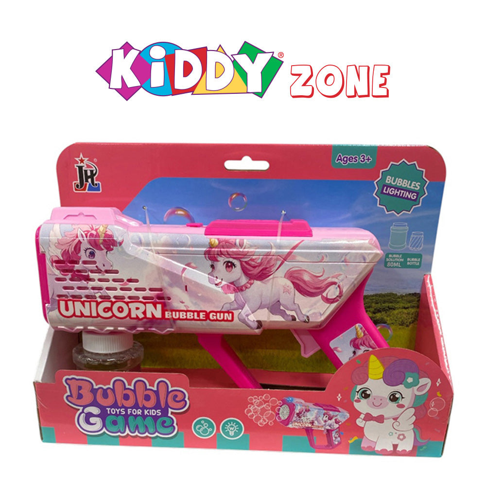 UNICORN BUBBLE GUN MACHINE WITH 8 HOLE (527-1) -3YRS+ - Kiddy Zone