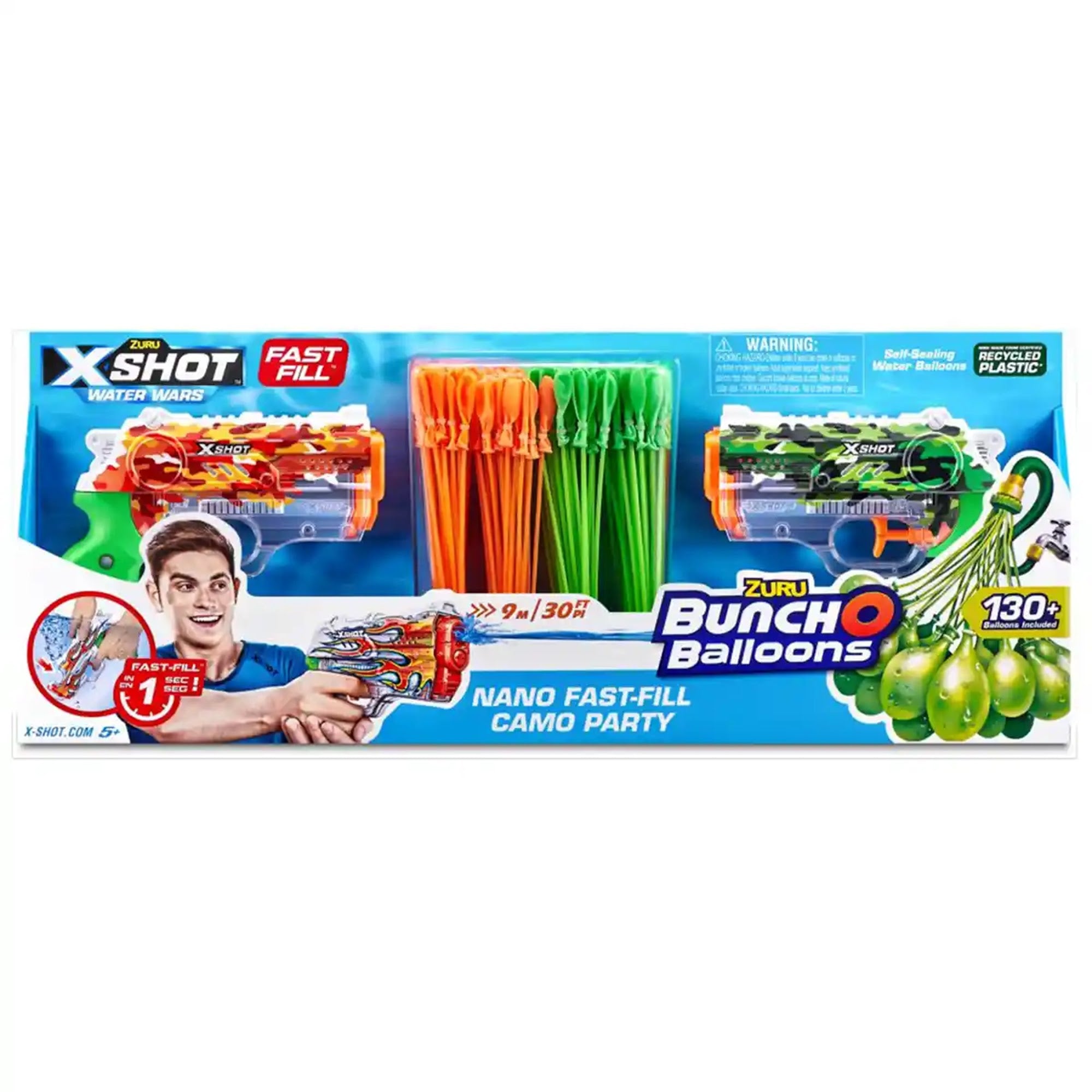 X-Shot BOB Camo Party 2 Nano Fast Fill, 4 Bunch O Balloons - Kiddy Zone