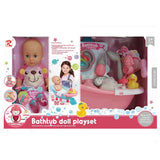 Tutu Baby Bathtub doll playset w/14 inch doll pink