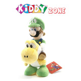 Sanei Officieel gelicentieerd Super Mario Plush 9" Luigi Riding on Yoshi - Kiddy Zone