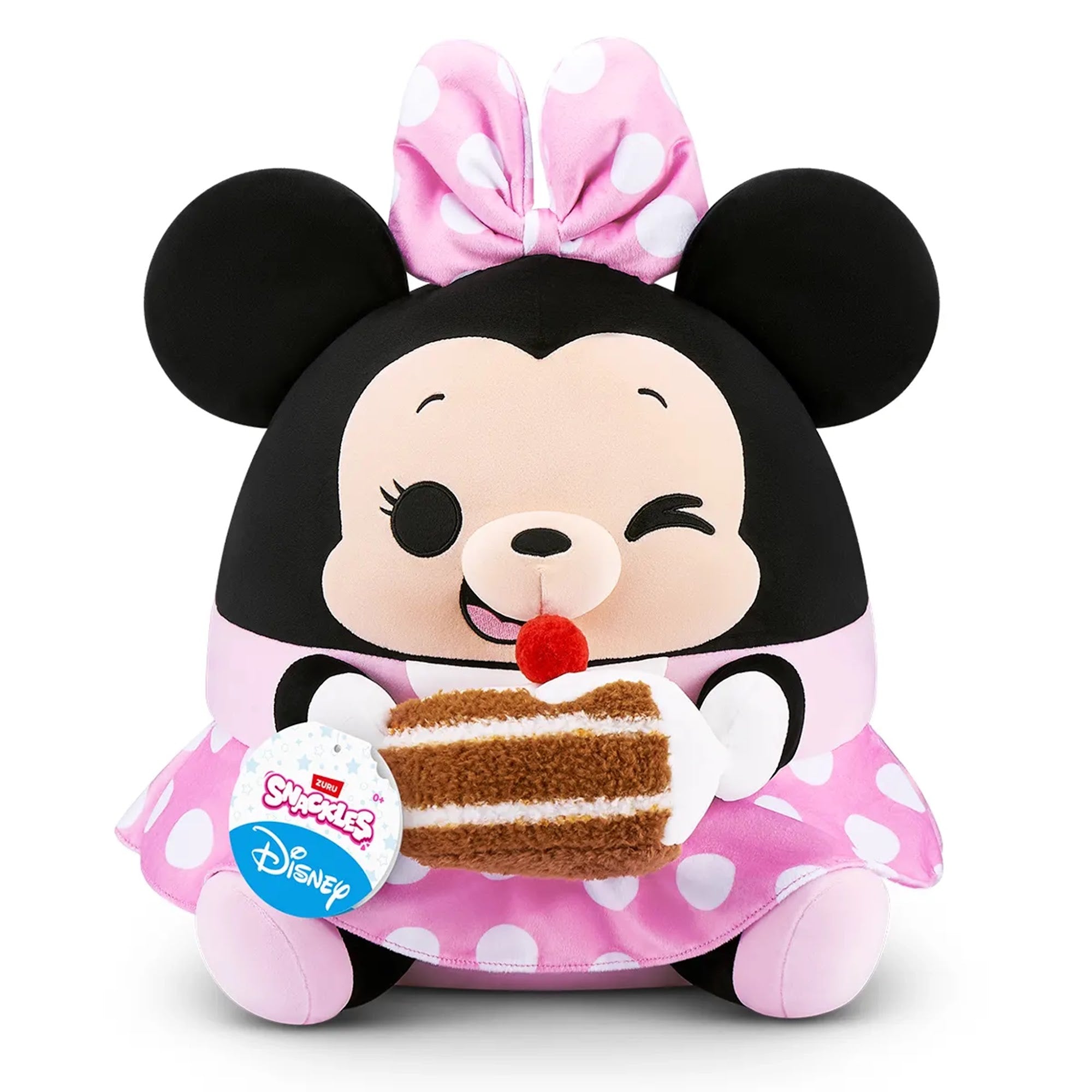 S001-PKC-SNACKLES-DISNEY PLUSH 14"-SERIES 1 Minnie&Chocolate cake-HANG TAG - Kiddy Zone